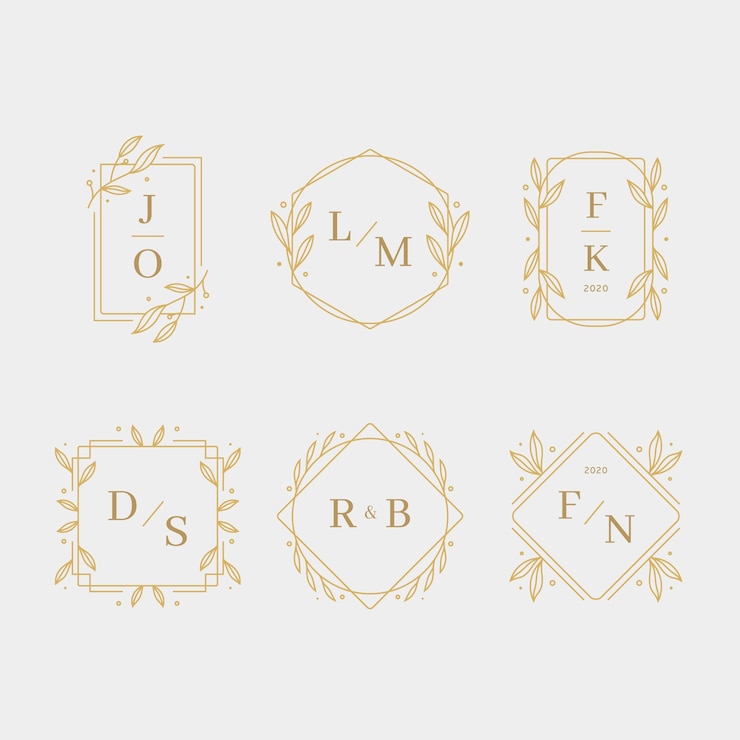 Vector gratuito diseño elegante de monogramas de boda