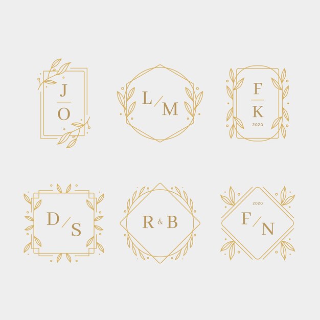 Diseño elegante de monogramas de boda