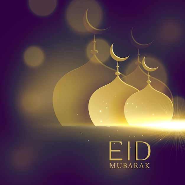 Vector gratuito diseño elegante morado de lujo para eid mubarak