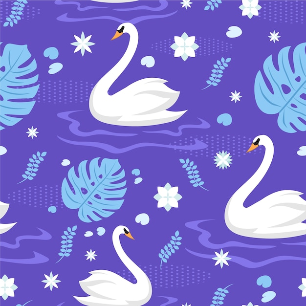 Diseño elegante patrón de cisne