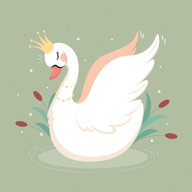 Diseño elegante princesa cisne