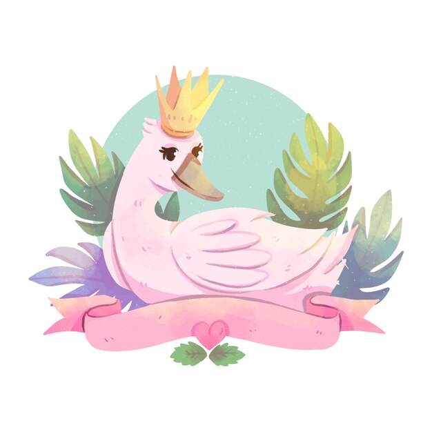 Diseño elegante princesa cisne