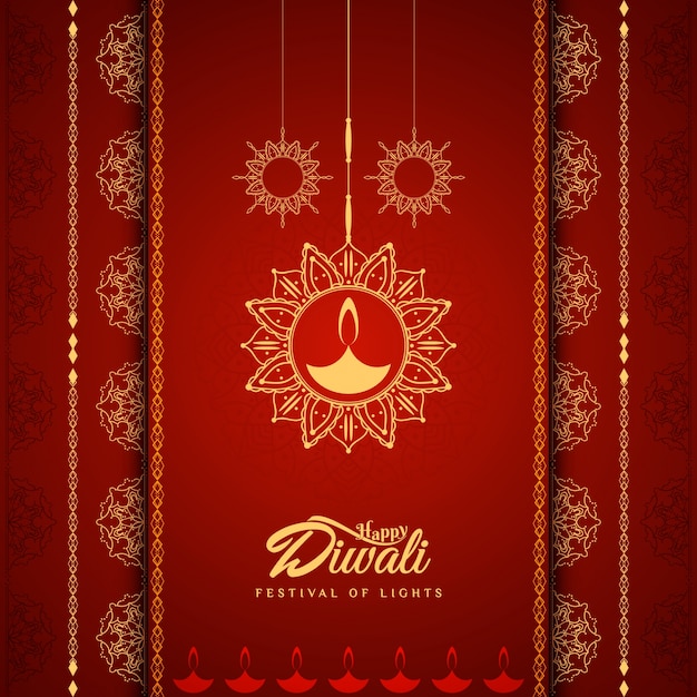 Diseño elegante rojo de diwali