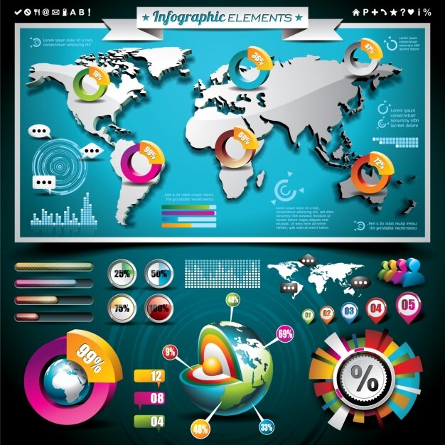 Diseño de elementos de infografía