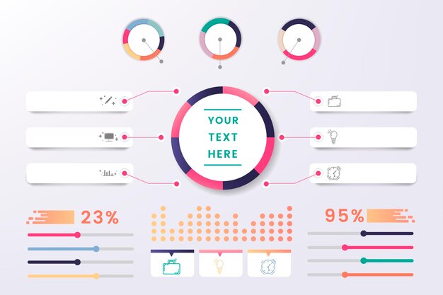 Diseño de elementos infográficos coloridos
