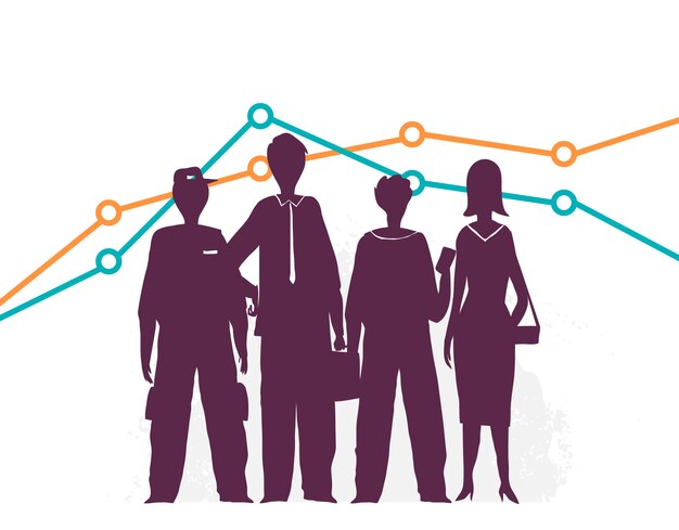 Diseño de equipo de trabajo de negocios
