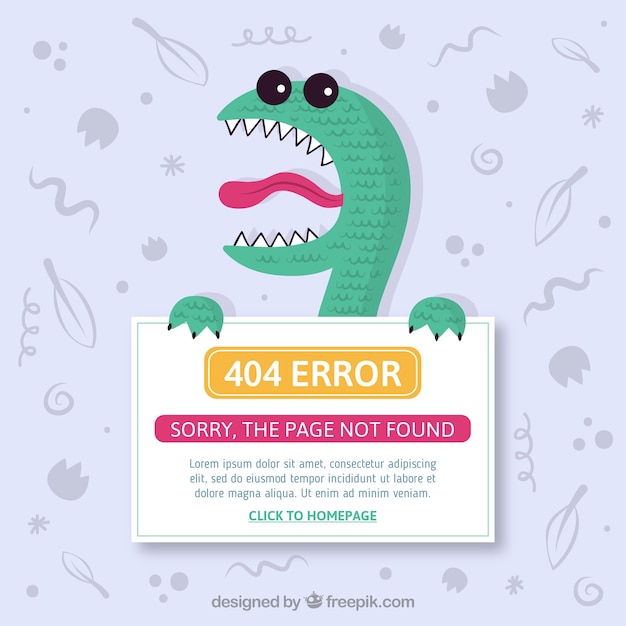 Diseño de error 404 con monstruo