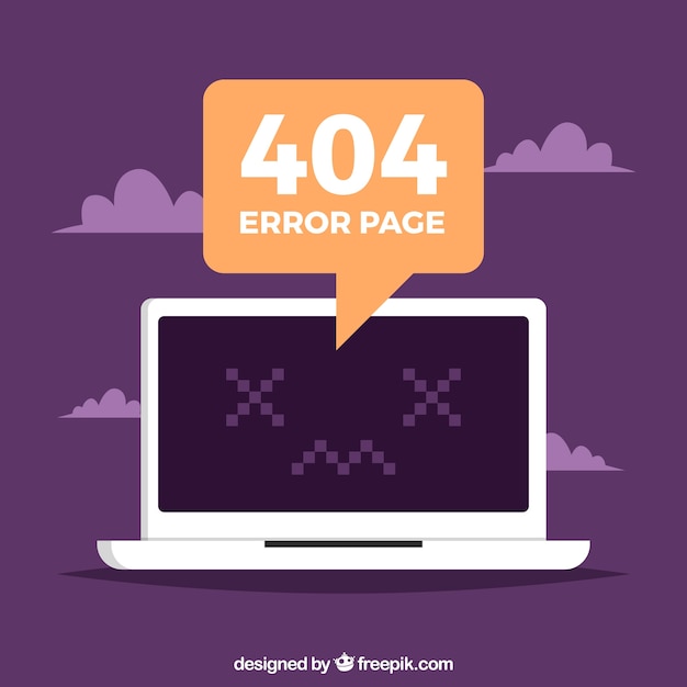 Vector gratuito diseño de error 404 con portátil