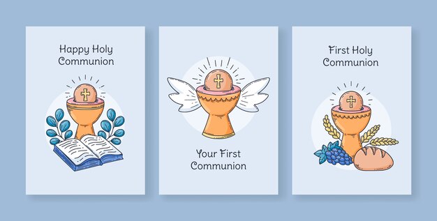 Diseño de escenografía de tarjetas de primera comunión