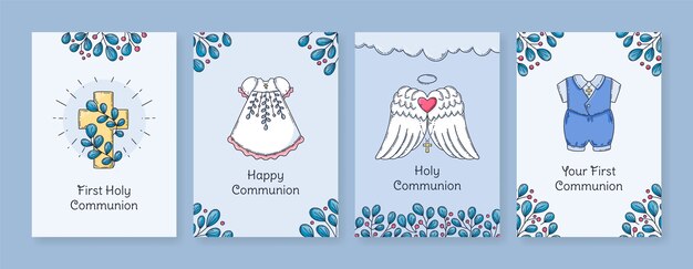 Diseño de escenografía de tarjetas de primera comunión