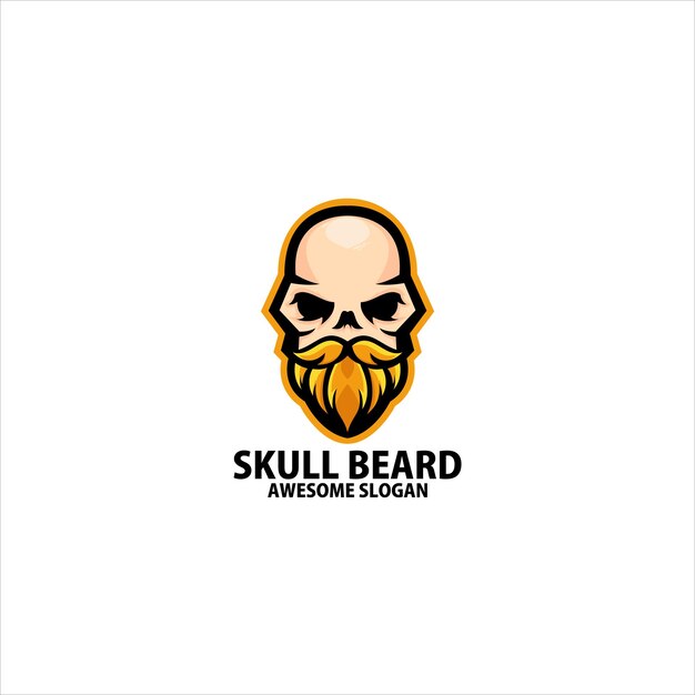 Vector gratuito diseño de esport de logotipo de barba de calavera