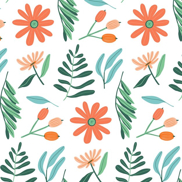 Diseño de estampado floral en tonos melocotón.