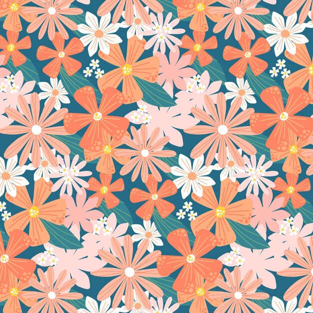 Diseño de estampado floral en tonos melocotón.