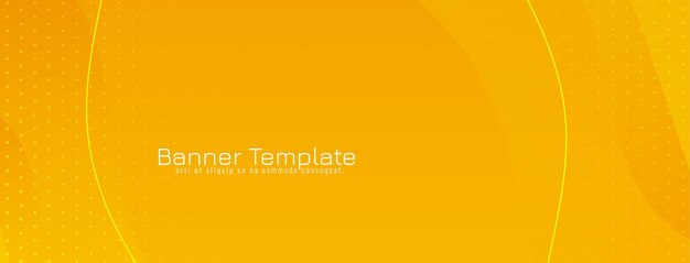 Diseño de estandarte de estilo onda de color amarillo brillante y elegante