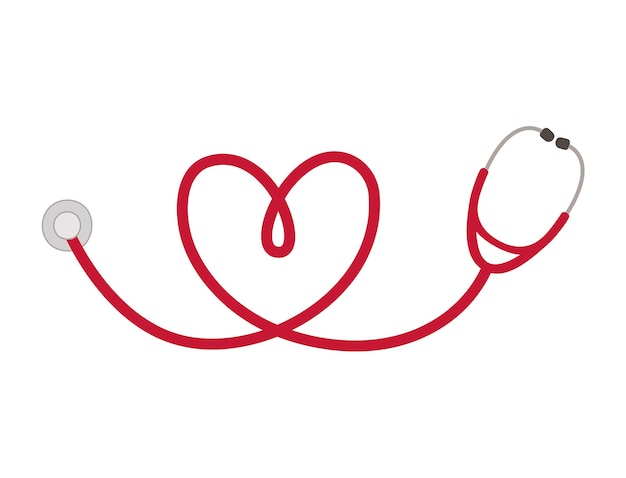 diseño de estetoscopio rojo