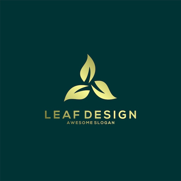 Vector gratuito diseño de estilo degradado minimalista con logotipo de hoja