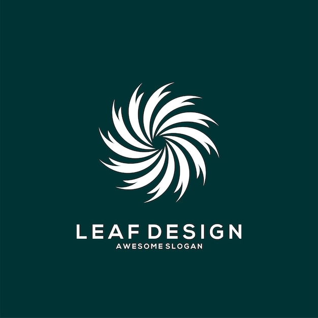 Diseño de estilo degradado minimalista con logotipo de hoja