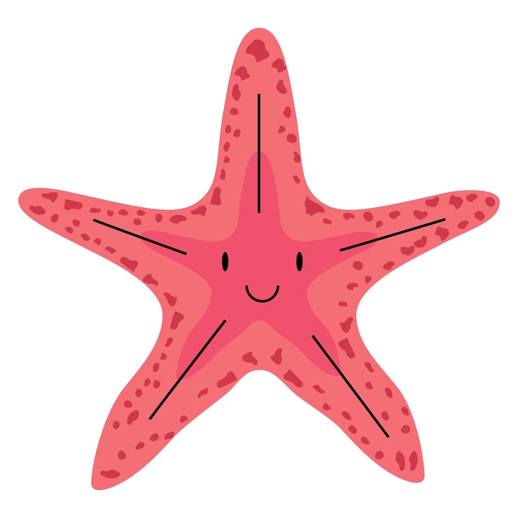 Vector gratuito diseño de estrella de mar rosa sobre blanco