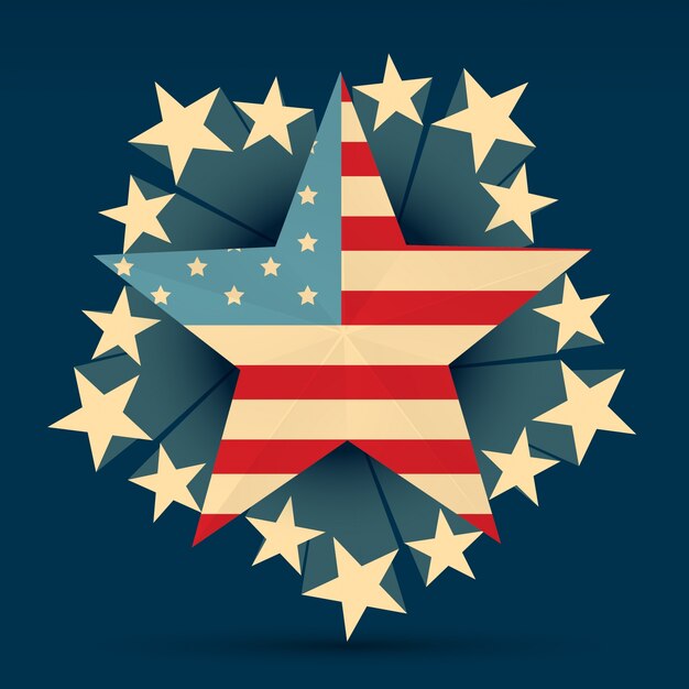 Diseño con estrellas para el día de la independencia