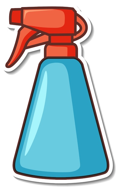 Vector gratuito diseño de etiqueta con una botella de spray de limpieza aislada.