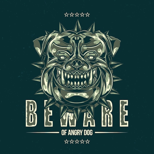 Diseño de etiqueta de camiseta con ilustración de cabeza de pitbull.