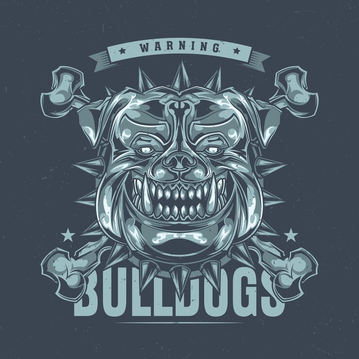 Vector gratuito diseño de etiqueta de camiseta con ilustración de cabeza de pitbull.