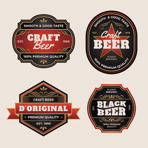 Vector gratuito diseño de etiqueta de cerveza dibujada a mano