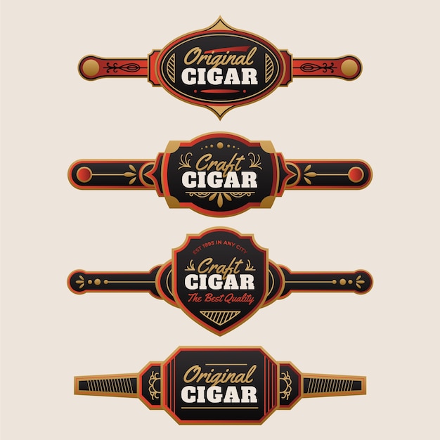 Diseño de etiqueta de cigarro dibujado a mano