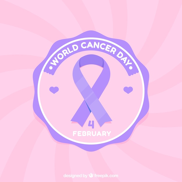 Vector gratuito diseño de etiqueta para el día mundial contra el cáncer