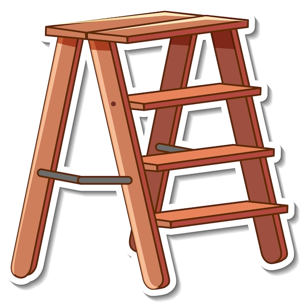 Vector gratuito diseño de etiqueta con escaleras de madera aisladas.