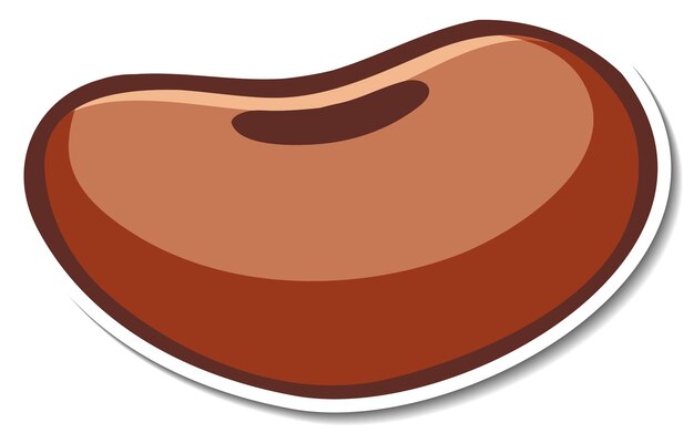 Diseño de etiqueta con un frijol aislado
