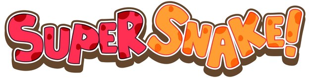 Diseño de etiqueta de fuente con palabra Super Snake.