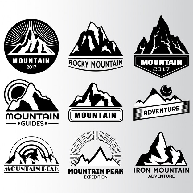Diseño de la etiqueta de la montaña
