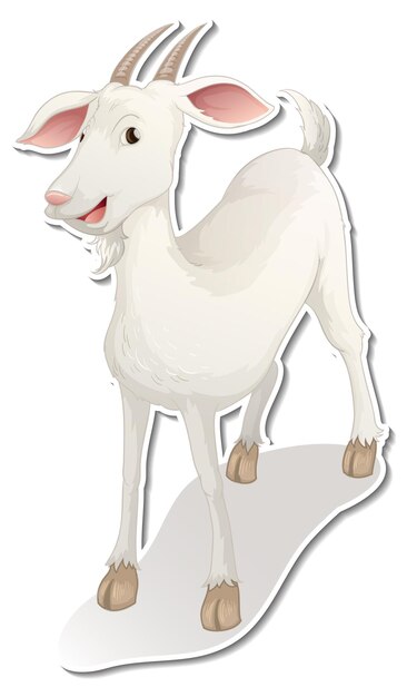 Diseño de etiqueta con un personaje de dibujos animados de cabra.