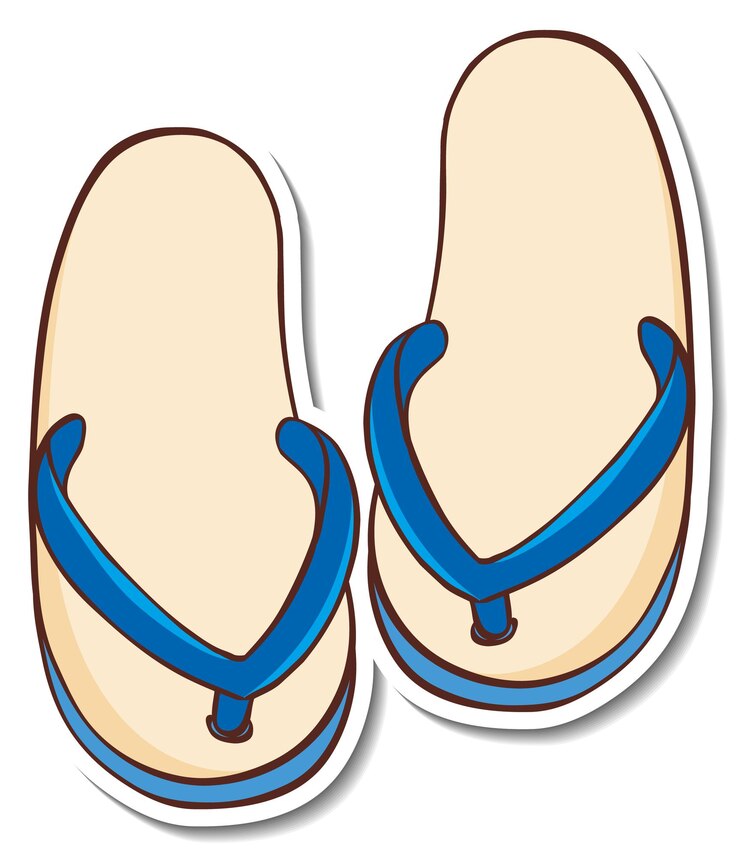 Vector gratuito diseño de etiqueta con sandalias de verano aislado.