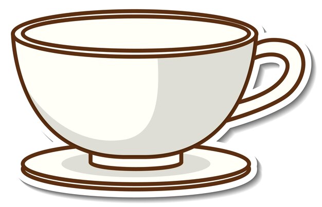 Diseño de etiqueta con taza de café vacía aislada
