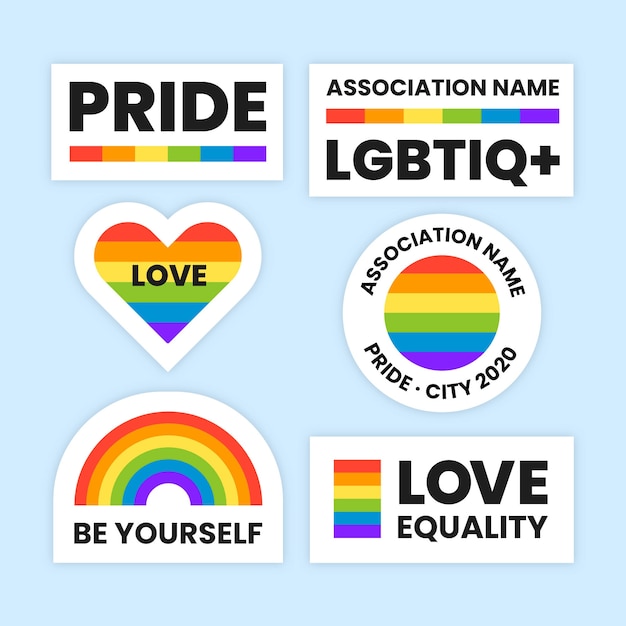 Diseño de etiquetas para la celebración del día del orgullo