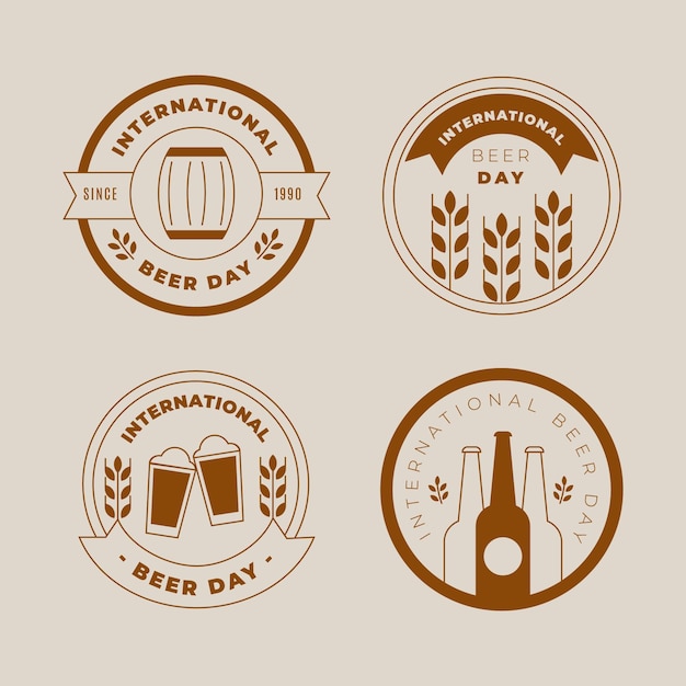 Diseño de etiquetas del día internacional de la cerveza