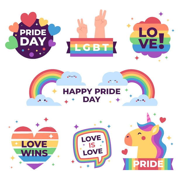Diseño de etiquetas para el día del orgullo