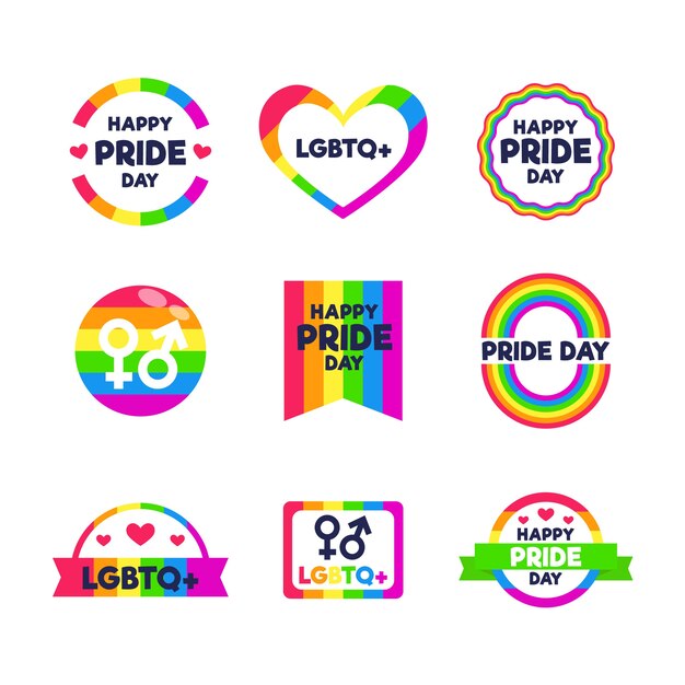 Diseño de etiquetas del día del orgullo
