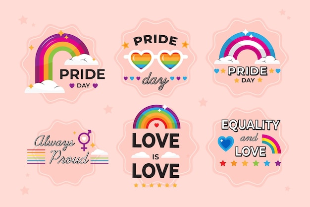 Vector gratuito diseño de etiquetas del día del orgullo