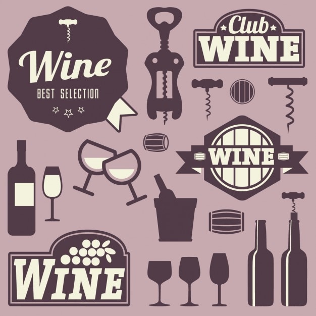 Diseño de etiquetas e iconos de vino