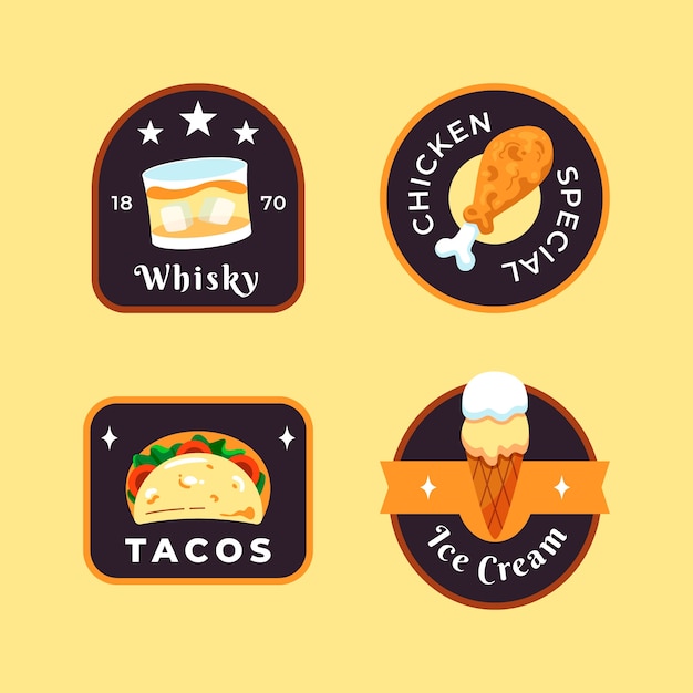 Diseño de etiquetas de recogida de alimentos.