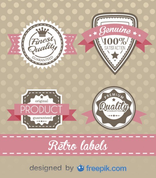 Vector gratuito diseño de etiquetas retro 