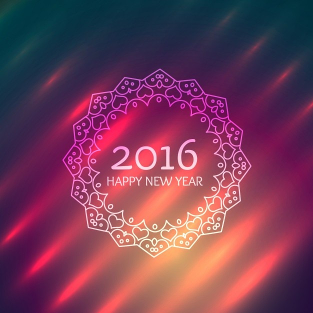 Vector gratuito diseño de feliz año nuevo en el marco ornamental