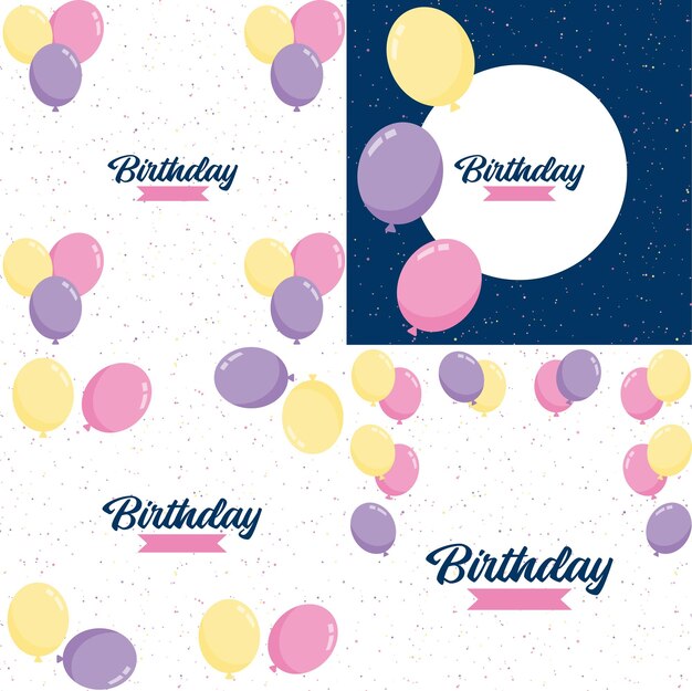 Diseño de feliz cumpleaños con una fuente de máquina de escribir antigua y un fondo de textura de papel