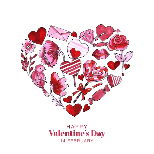 Vector gratuito diseño de feliz día de san valentín en un fondo romántico