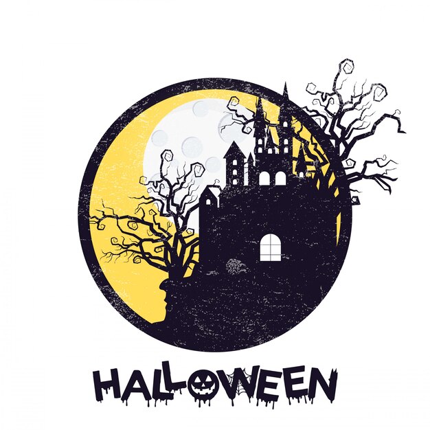 Diseño feliz halloween con tipografía