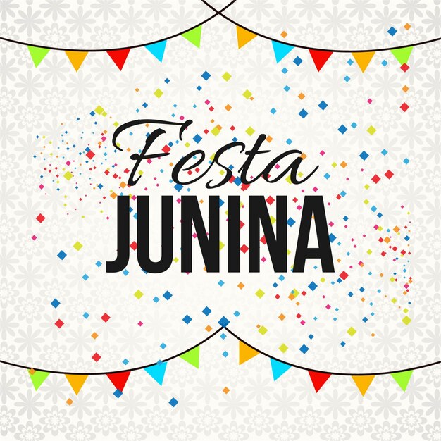 Vector gratuito diseño para festa junina con guirnaldas y confeti