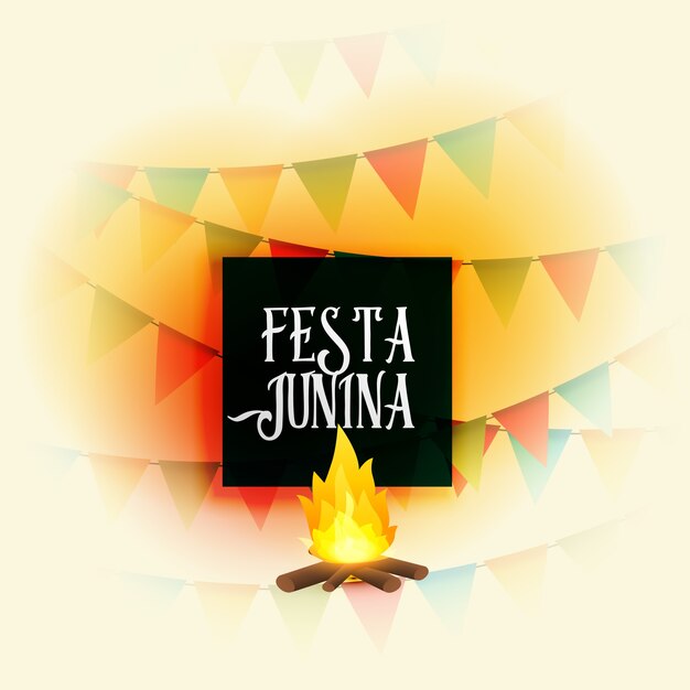 Diseño para festa junina con hoguera